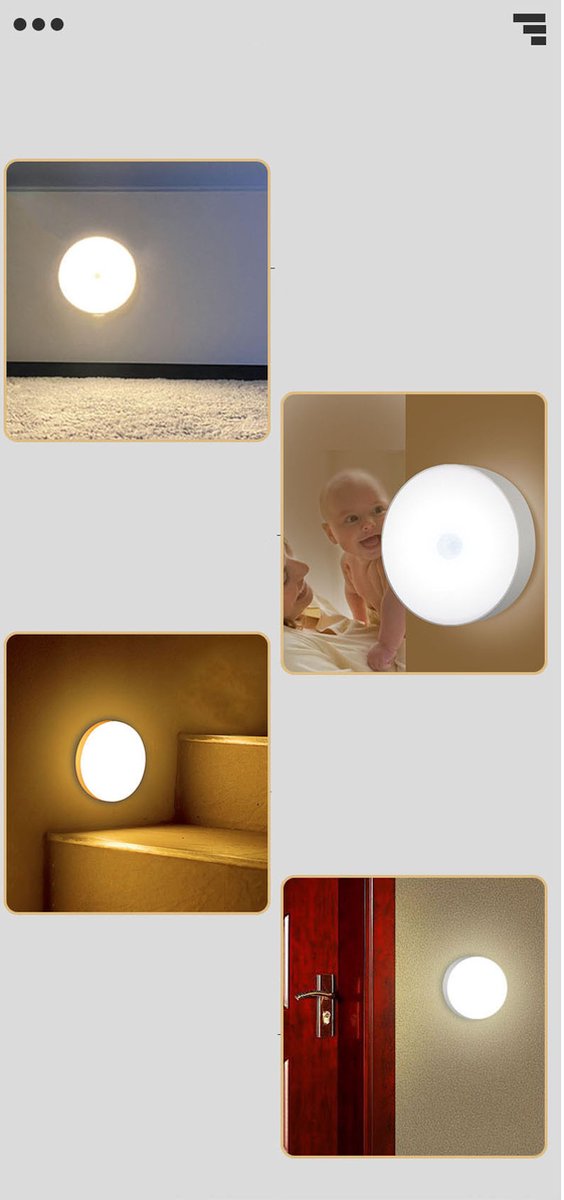 Oplaadbare LED Nachtlamp met bewegingsmelder en Magnetische bevestiging van Aigostar — afbeelding 2