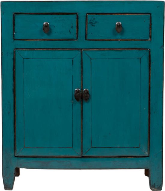 Fine Asianliving Armoire Chinoise Antique Teal Haute Brillance W78xD40xH94cm Meubles Chinois Armoire Orientale