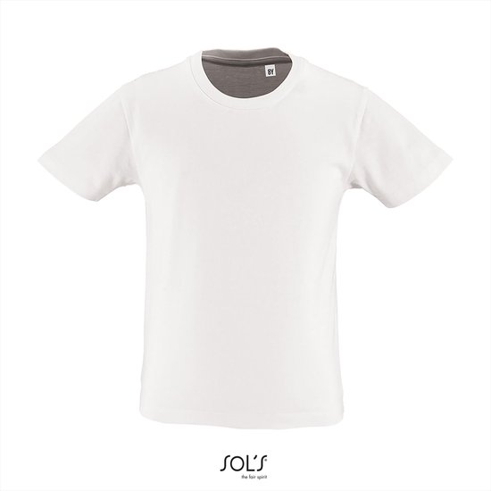 SOL'S - T-Shirt Enfant Milo - Wit - 100% Katoen Bio - 98-104