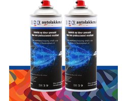 Spuitbus Autolak OPEL Kleurcode 50W - ROUGE BRAUN/RIOJA RED-MET. - 400ml + Spuitbus BLANKE LAK - 400ml