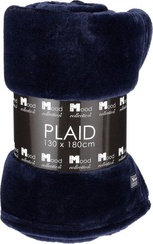 In The Mood Collection Famke Fleece Plaid - L180 x B130 cm - Donkerblauw