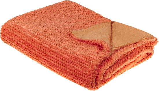 BJAS - Plaid - Oranje - 150 x 200 cm - Polyester