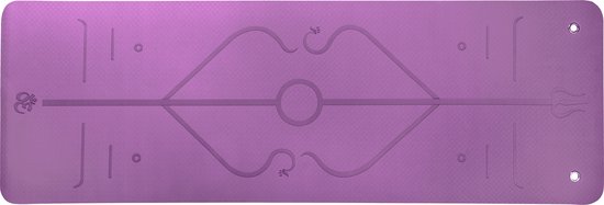 Yoga Mat - Fitness Mat Paars/roze - Sport mat - TPE - Anti slip en eco - Body Line - Met draagriem — afbeelding 2