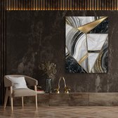Luxe Canvas Schilderij Golden Triangle | 60x40 | Woonkamer | Slaapkamer | Kantoor | Muziek | Design | Art | Modern | ** 4CM DIK! 3D EFFECT**