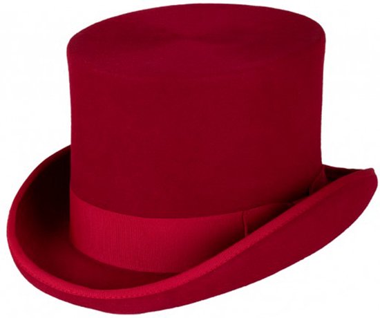 Chapeau haut de Luxe rouge haut modèle haut de forme homme femme - taille 61