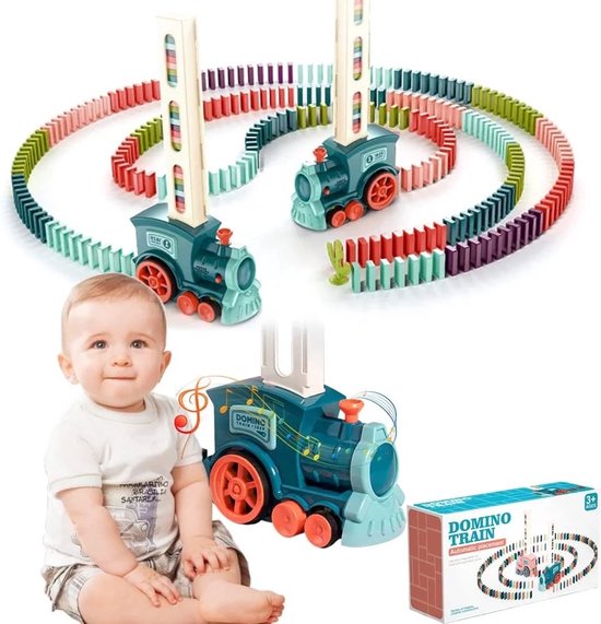Domino Trein - Kindvriendelijk - Inclusief 60 Stenen - Kinder speelgoed - Domino Stenen Spel Voor Kinderen - Domino Express - Speelgoed Trein - Speelgoed - Educatief Speelgoed