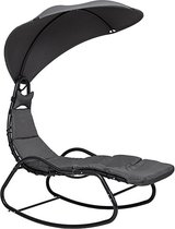 Borvat® | schommel ligstoel met parasol | Donkergrijs