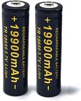 GTL Everefire® Batteries rechargeables LI-Ion 18650 3.7V / 19900mAH - Zwart - 2 pièces