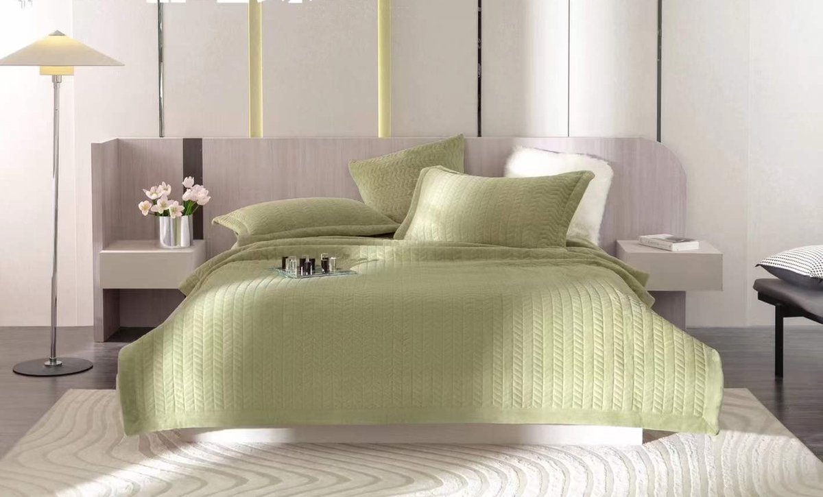 Hoogwaardige gewatteerde /Sprei/Bedovertrek/Deken 220x240 cm-Groen