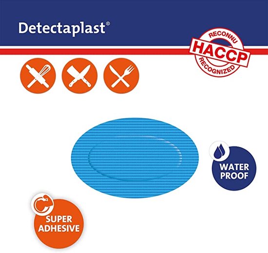 Detectaplast hydrogel verband voor snelle genezing bij brandwonden, detecteerbaar verband voor eerstehulpkits in de horeca, waterdicht, 10 stuks - detectaplast
