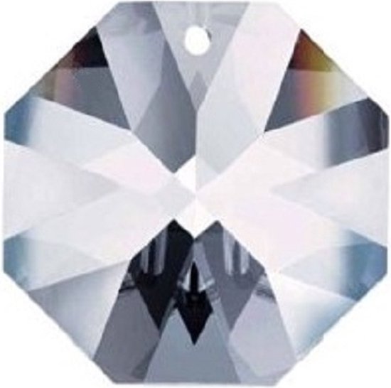 Raamhanger , Raamkristal Silvercrystal Octagon 50 mm ( Feng Shui kristal ) Regenboogkristal.