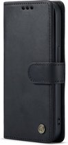 iPhone 14 Pro Bookcase hoesje - CaseMe - Effen Zwart - Leer