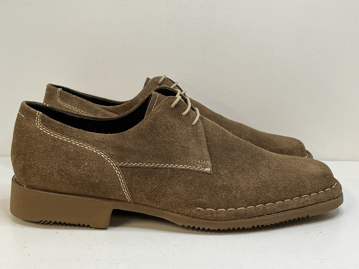 Ambiorix - Bello - lichtbruine suède leren - Maat 43,5 - heren schoenen - Crème bruin schoenen - kwaliteitsschoenen - veterschoenen