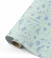 2 rouleaux de papier cadeau - Menthe - Blauw - Sauge - Sow & Grow - 50x300 cm
