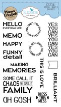 ECD Clear stamps - Retro label sayings