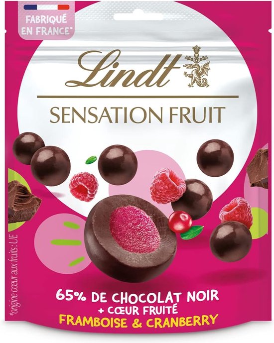 Lindt Sensation Fruit chocolat noir avec une garniture aux fruits de