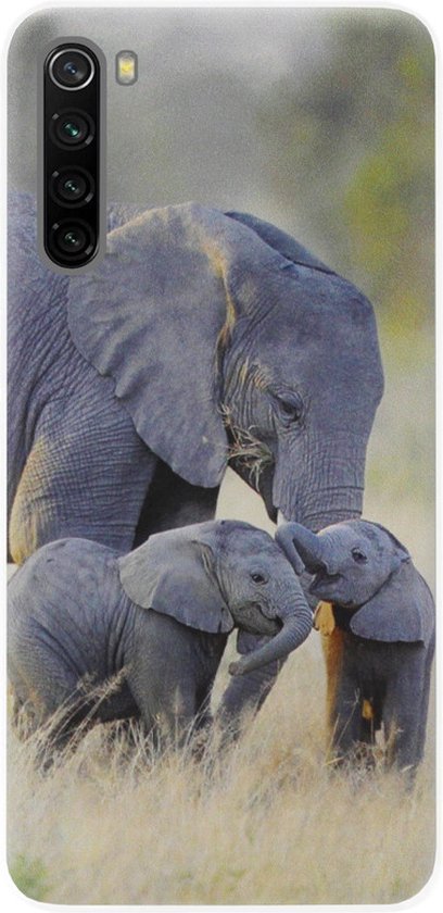 Coque arrière en Siliconen ADEL pour Xiaomi Redmi Note 8T - Famille d'éléphants