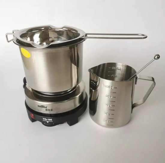 Bol Bain-marie En Inox 304 – 680 Ml, Poignée Longue, Bec Verseur – Pour Fondre Chocolat, Beurre, Chauffer Lait, Sauces