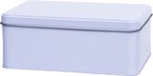 Boîte en métal blanc - rectangle - boîte de rangement - boîte de rangement - boîte cadeau - boîte à biscuits - 19,2 x 12,7 x 7,5 cm