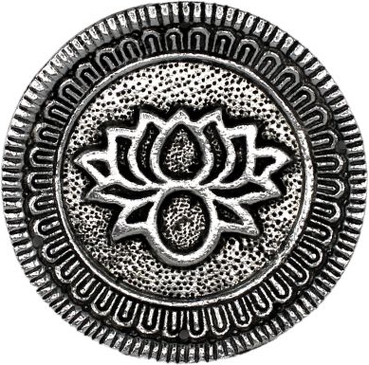 Wierookhouder met Lotusbloem Antieke finish Zilver
