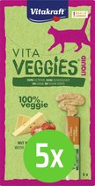 Vitakraft Vita Veggies Liquid Kaas & Tomaat 6x15 gram - 5 verpakkingen