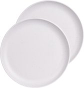 Assiette à déjeuner Excellent Houseware - 6x pièces - plastique/mélamine - blanc - 21 cm