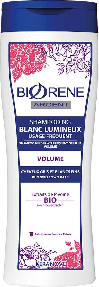 Biorene Argent Nutrition Shampoo - Droog Grijs en Wit Haar - met Bio Macadamia-extracten - voor Zacht en Glanzend Haar