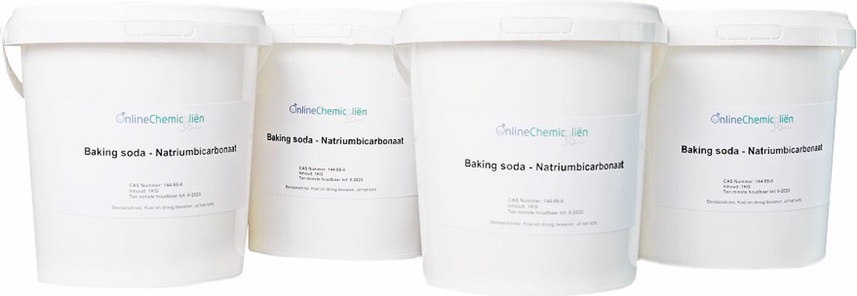 Online chemicalien – Baking Soda – 4 x 1.25 kg – Zuiveringszout – Natriumbicarbonaat