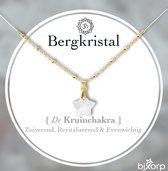 Bixorp Gems Collier Chakra Couronne Quartz Clair avec Étoile - Or Plaqué Or 18K & Acier Inoxydable - 36cm + 8cm Réglable