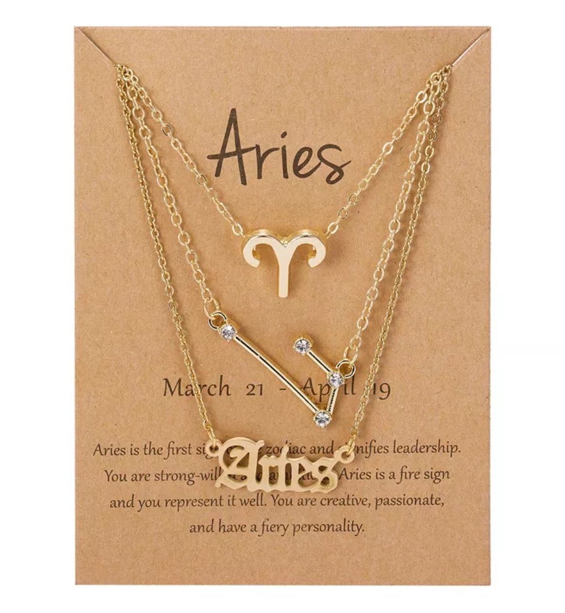 Aries - Ram - Zodiac Kettingen Set - Verguld - 3 Stuks - EmmyRovi