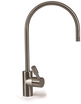 Poveta Drinkwaterkraan, keukenkraan voor omgekeerde osmose of waterfiltersysteem, keukenkraan van roestvrij staal, spoelbakarmatuur keuken, 360 graden draaibaar, armatuur keuken, loodvrij, zwart