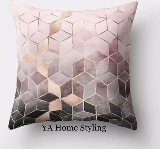 YA Home Styling - Sierkussen 45x45 cm - Roze Goud