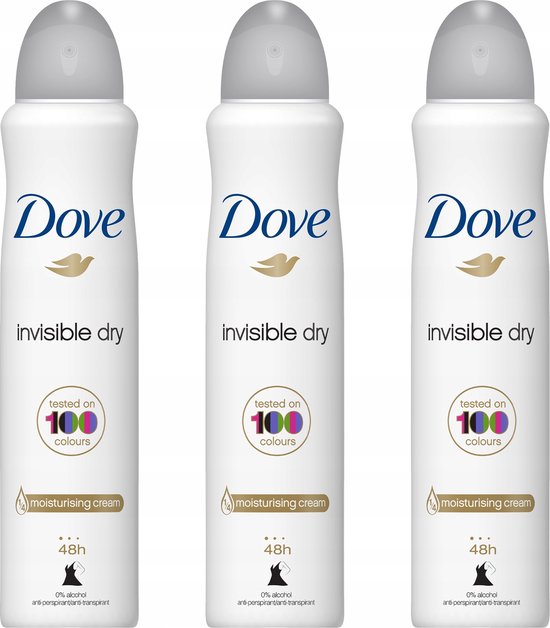 Dove Anti- Perspirant Spray XL - Invisible Dry - 3 x 250 ml - Dames