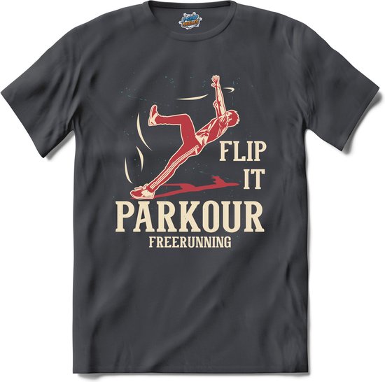 Flip it | Free Running - Free Runner - T-Shirt - Unisex - Mouse Grey - Maat S