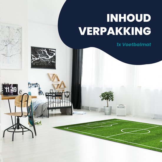 MIRO® Speel Tapijt Voetbalveld - Voetbal Tapijt - Kinderen - Speelmat - Vloerkleed - Speelkleed - Kinderkamer - Anti Slip - XL - 120 x 160 CM - Voetbal van Mi — afbeelding 3