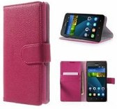 Huawei Y635 Hoesje Met Pasjeshouder Bookcase Roze
