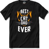 Best Cat Dad Ever | Katten - Kat - Cats - T-Shirt - Unisex - Zwart - Maat L