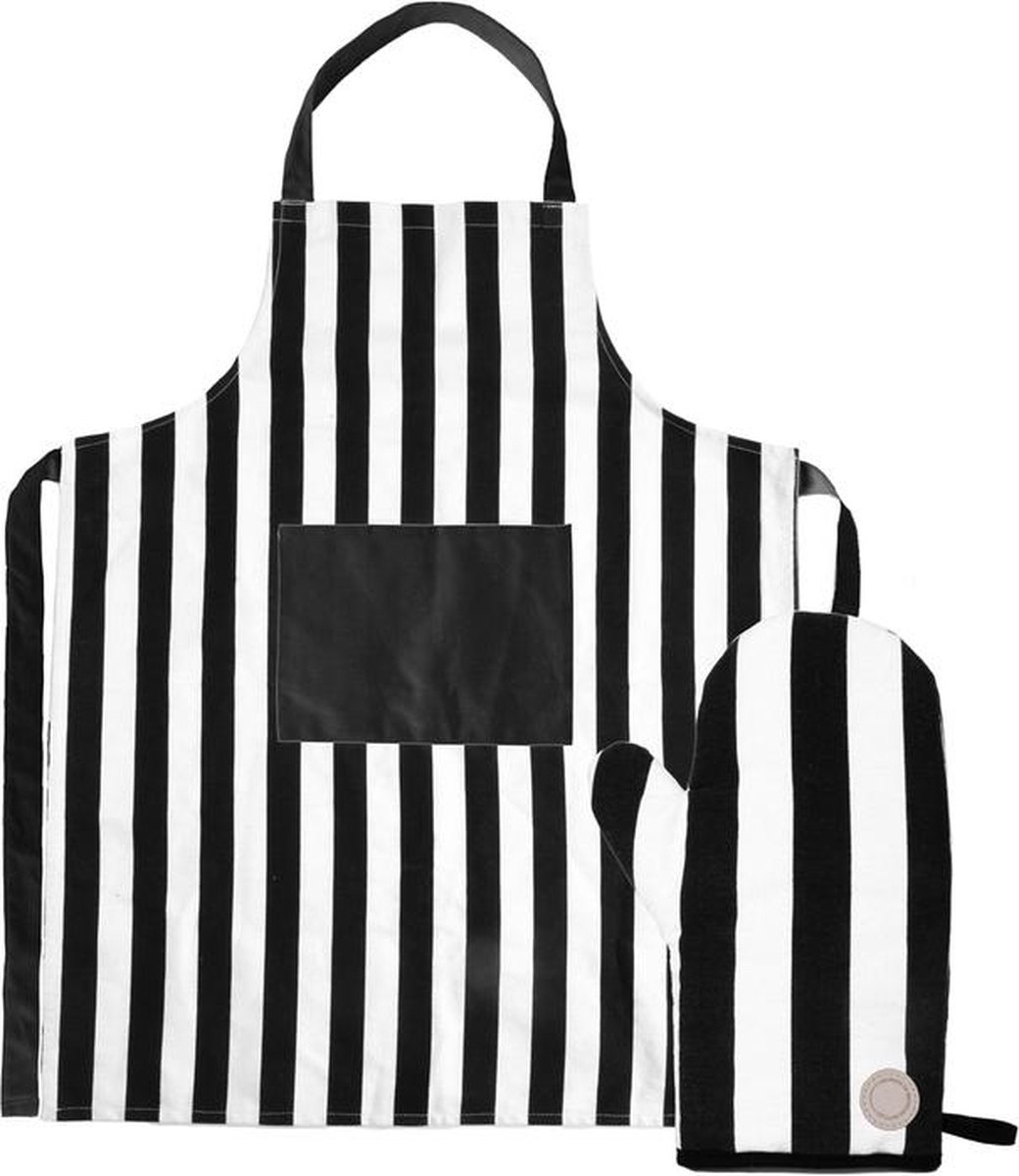 Sagaform Aron schort & bbq handschoenen set Zwart/beige