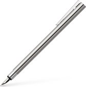 Faber-Castell vulpen - NEO Slim - glanzend RVS - F - FC-342001