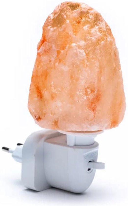 Stones & Bones® Zoutsteen Natuurlijk Brok oranje nachtlampje met schakelaar