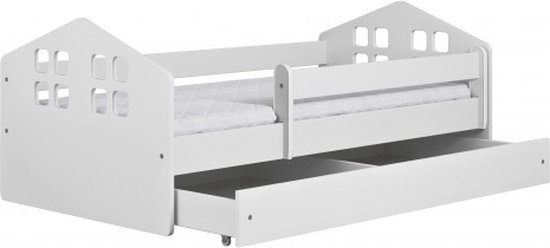 Kocot Kids - Bed Kacper wit met lade zonder matras 160/80 - Kinderbed - Wit