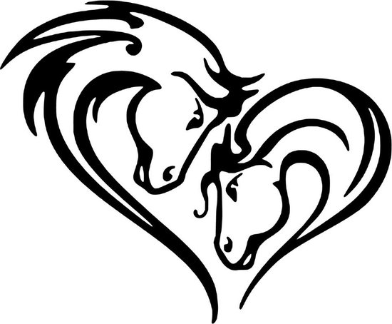Muursticker Paarden - Aanhanger Paard - Hoofd - Raamsticker - Decoratief