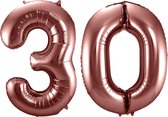Folat Folie ballonnen - 30 jaar cijfer - brons - 86 cm - leeftijd feestartikelen