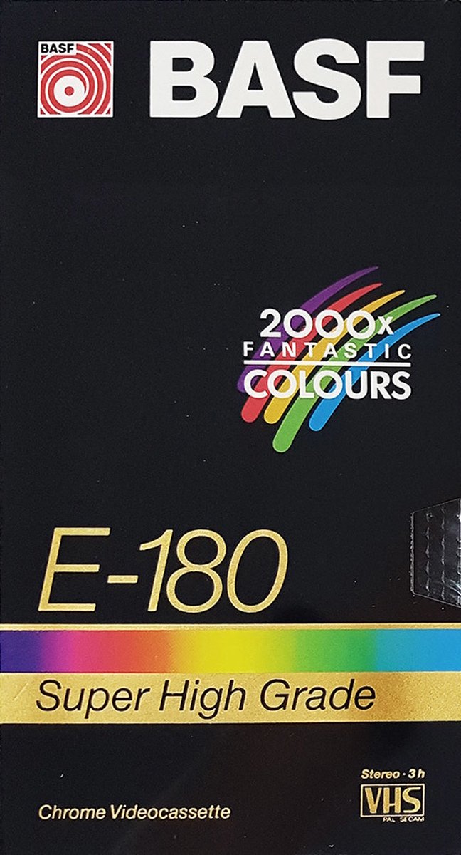 BASF E-180 Super High Grade Chrome VHS Video Cassette