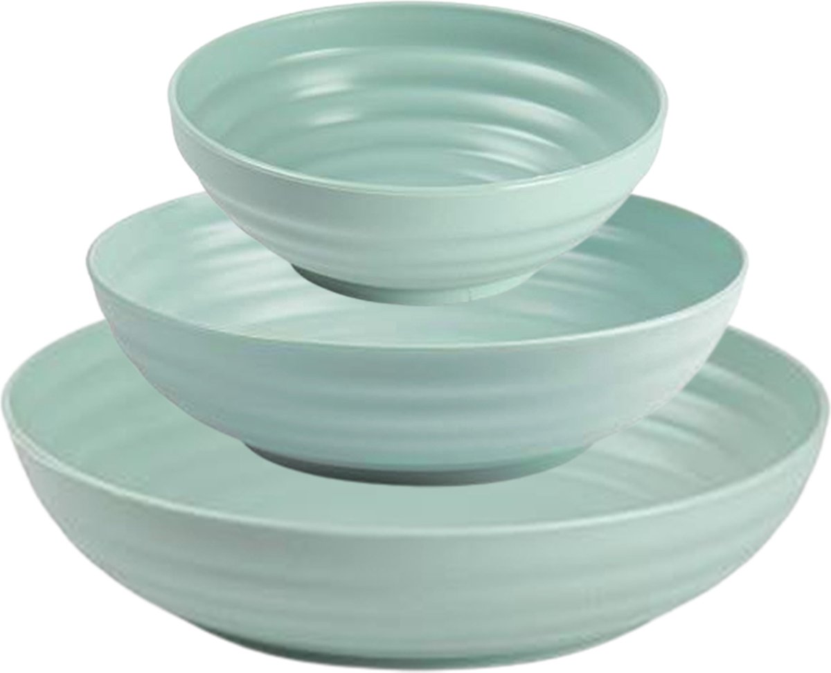 Plasticforte Kommetjes/schaaltjes - 12x stuks - dessert/ontbijt/soep - kunststof - Mintgroen