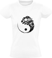 Ying yang Dames T-shirt | China | Chinees | boom | bos | natuur | wandeling | wandelen