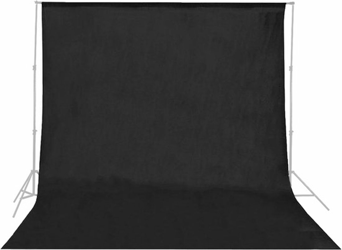 Yeti Pro Professioneel 200 x 300 cm Zwart Achtergronddoek - Backdrop - Geweven - Black Screen - Product fotografie - Videografie - Chroma Key - Zonder Stand - Achtergrond Doek - Studio