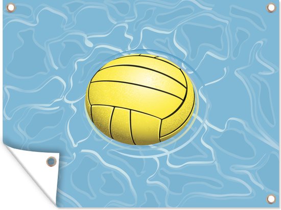 Foto: Tuinschilderij een illustratie van een waterpolo bal 80x60 cm tuinposter tuindoek buitenposter