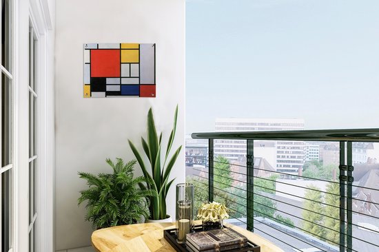 Décoration de Jardin Art - Mondrian - Maîtres anciens - 40x30 cm - Toile jardin - Affiche extérieure