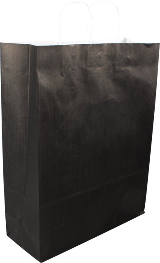 DeinPack Milieuvriendelijke papieren draagtassen, groot, papieren zakken, geschenkzakken, biologisch afbreekbaar, composteerbaar, 50 x bruine papieren zakken 32 x 16 x 39 cm